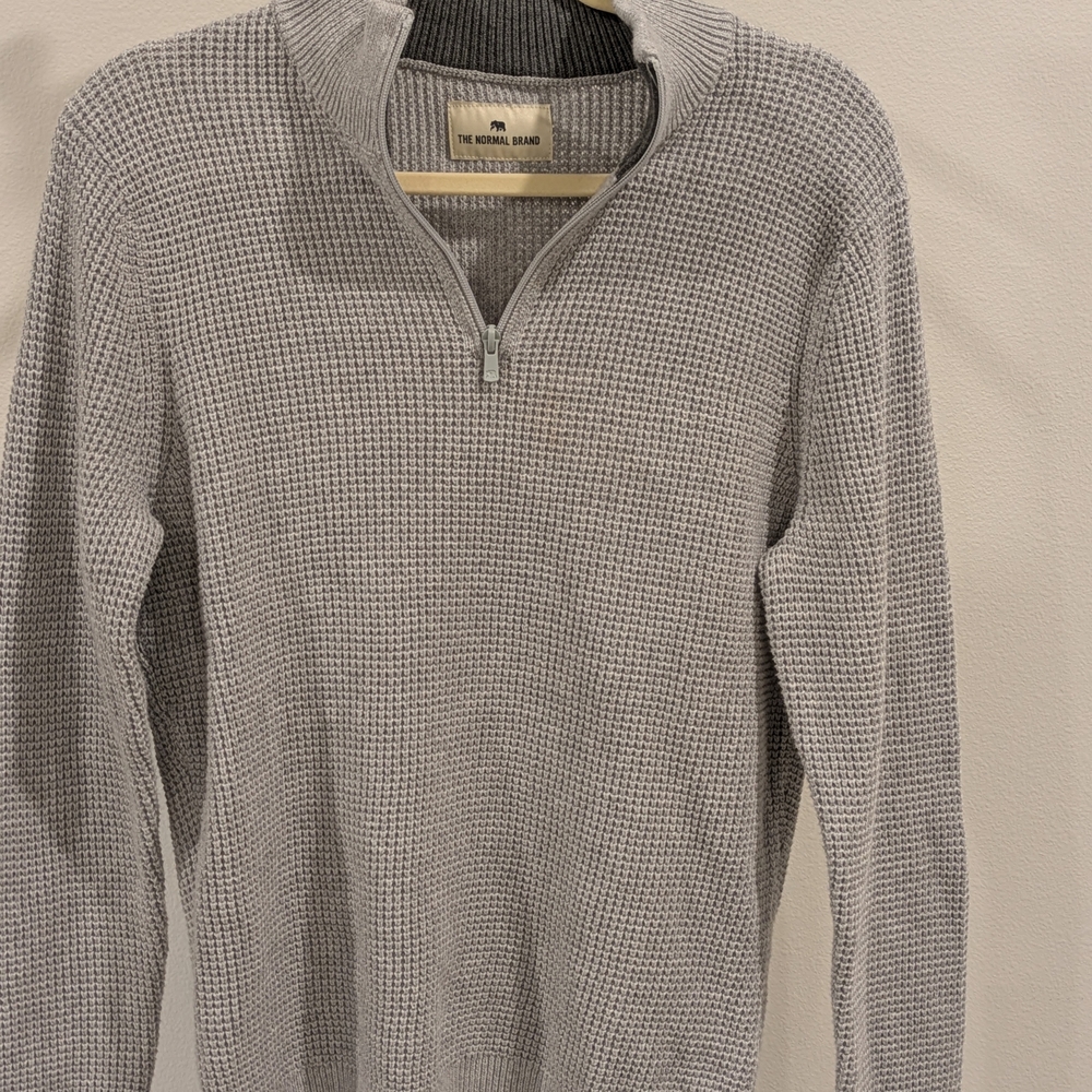 The Normal Brand Gray Quarterzip Men's Sweater